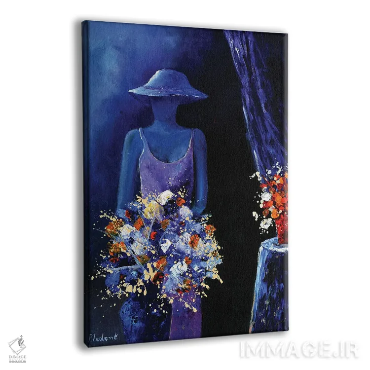 تابلو دکوراتیو بانویی با دو طبیعت بی جان اثر پل لدنت - نمای پرسپکتیو محصول
