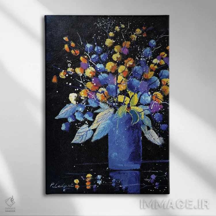 تابلو دکوراتیو یک طبیعت بی جان زیبا اثر پل لدنت - نمای روبهرو روی دیوار