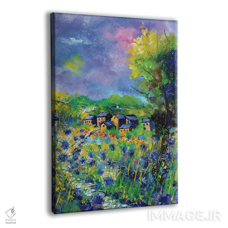 تابلو انتزاعی در میان گل های گندم نما اثر پل لدنت - نمای پرسپکتیو محصول