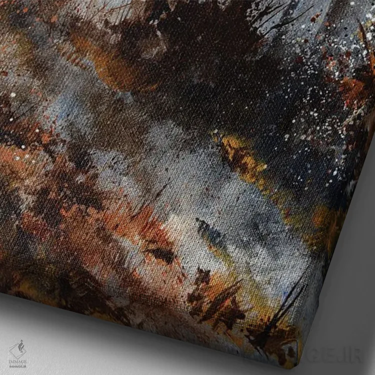 تابلو انتزاعی نوامبری مه آلود اثر پل لدنت - نمای نزدیک بافت بوم