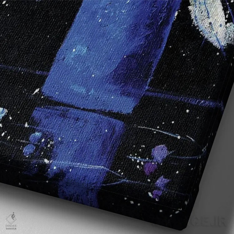 تابلو دکوراتیو یک طبیعت بی جان زیبا اثر پل لدنت - نمای نزدیک بافت بوم