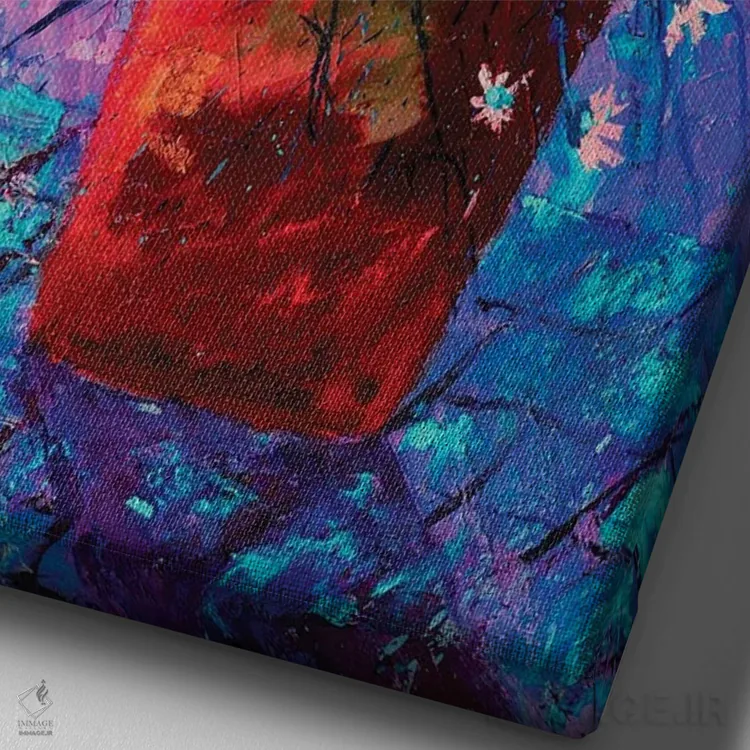 تابلو انتزاعی طبیعت بی جان اثر پل لدنت - نمای نزدیک بافت بوم