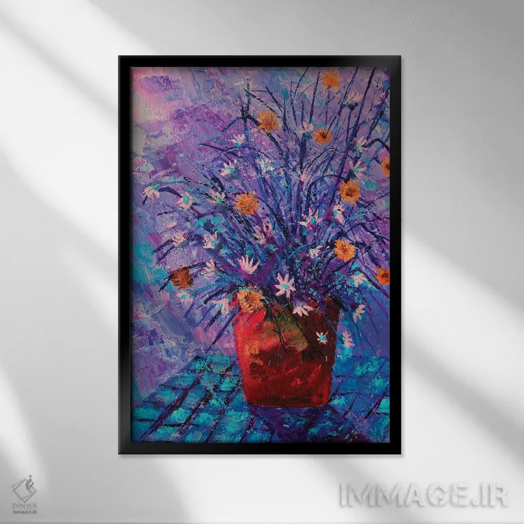 تابلو انتزاعی طبیعت بی جان اثر پل لدنت - نمای قابدار مشکی