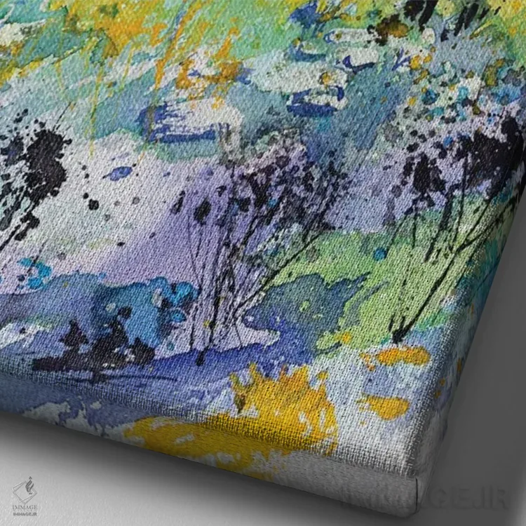 تابلو انتزاعی پروانس اثر پل لدنت - نمای نزدیک بافت بوم