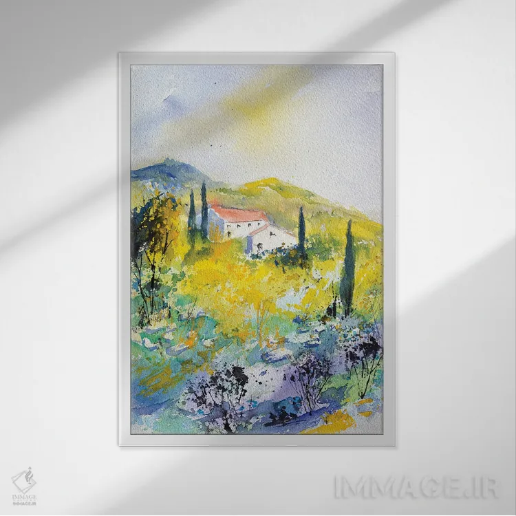 تابلو انتزاعی پروانس اثر پل لدنت - نمای قابدار سفید