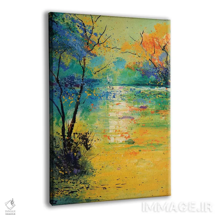 تابلو انتزاعی نور روی برکه اثر پل لدنت - نمای پرسپکتیو محصول