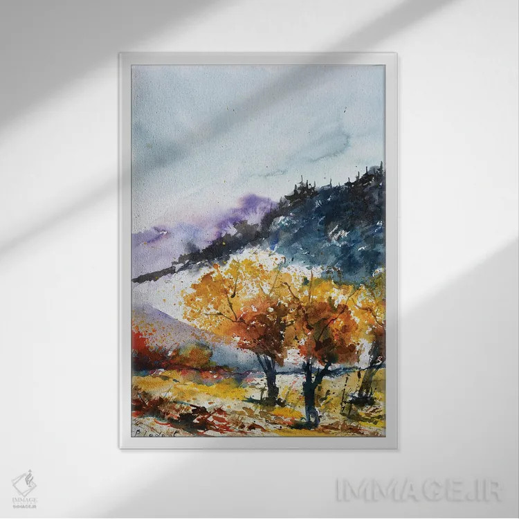 تابلو دکوراتیو نزدیک شدن پاییز اثر پل لدنت - نمای قابدار سفید