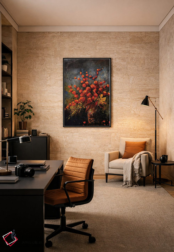 تابلو انتزاعی طبیعت بی جان پاییزی اثر پل لدنت - D6B