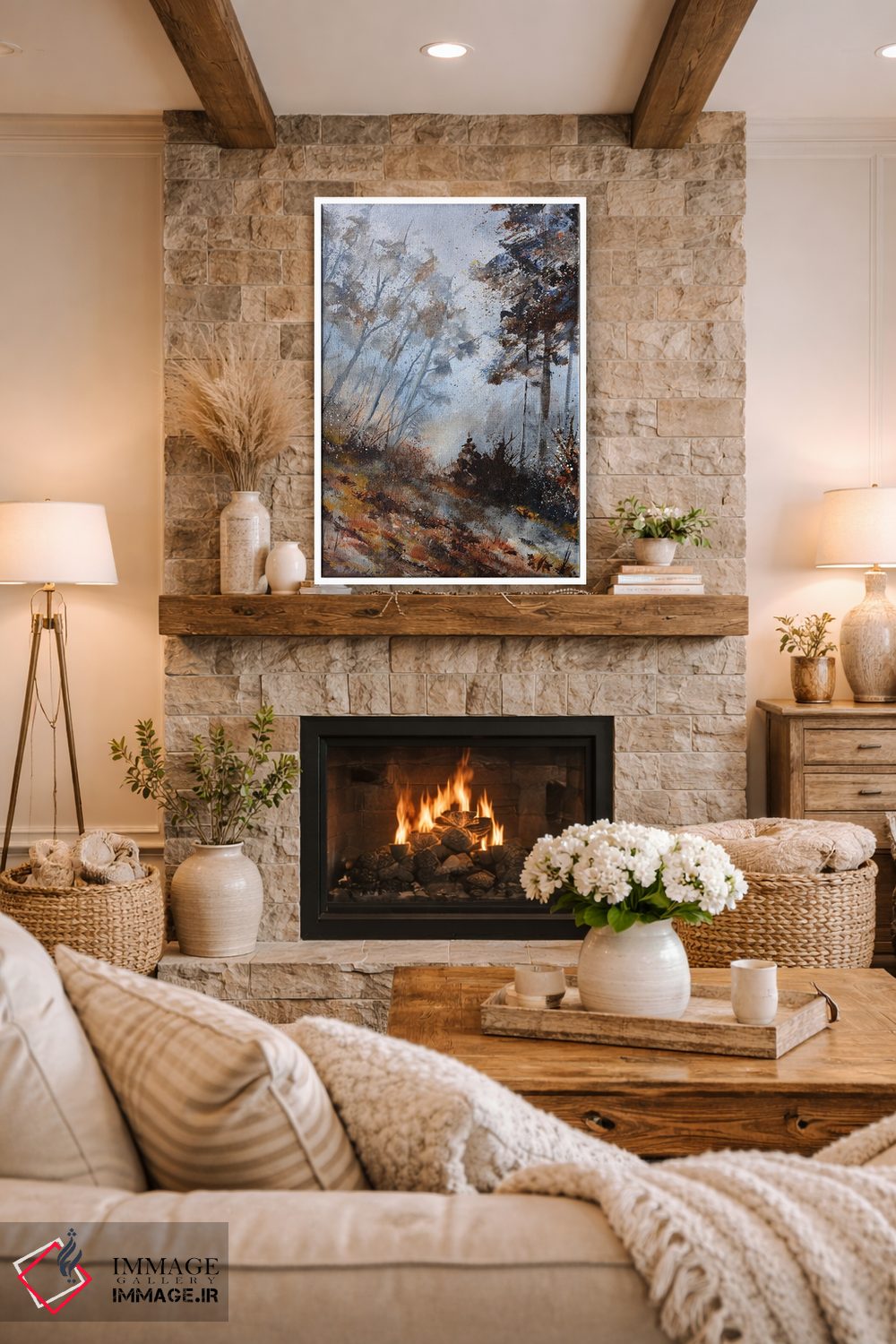 تابلو انتزاعی نوامبری مه آلود اثر پل لدنت - D1W