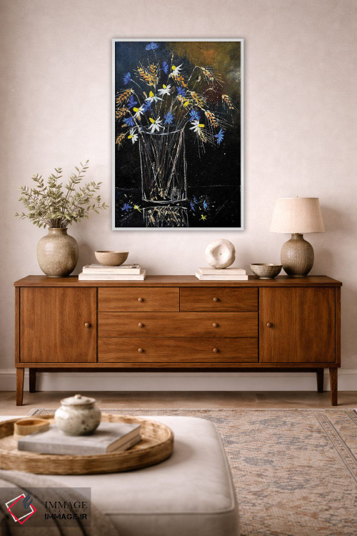 تابلو دکوراتیو طبیعت بی جان با گل های صحرایی اثر پل لدنت - D1W