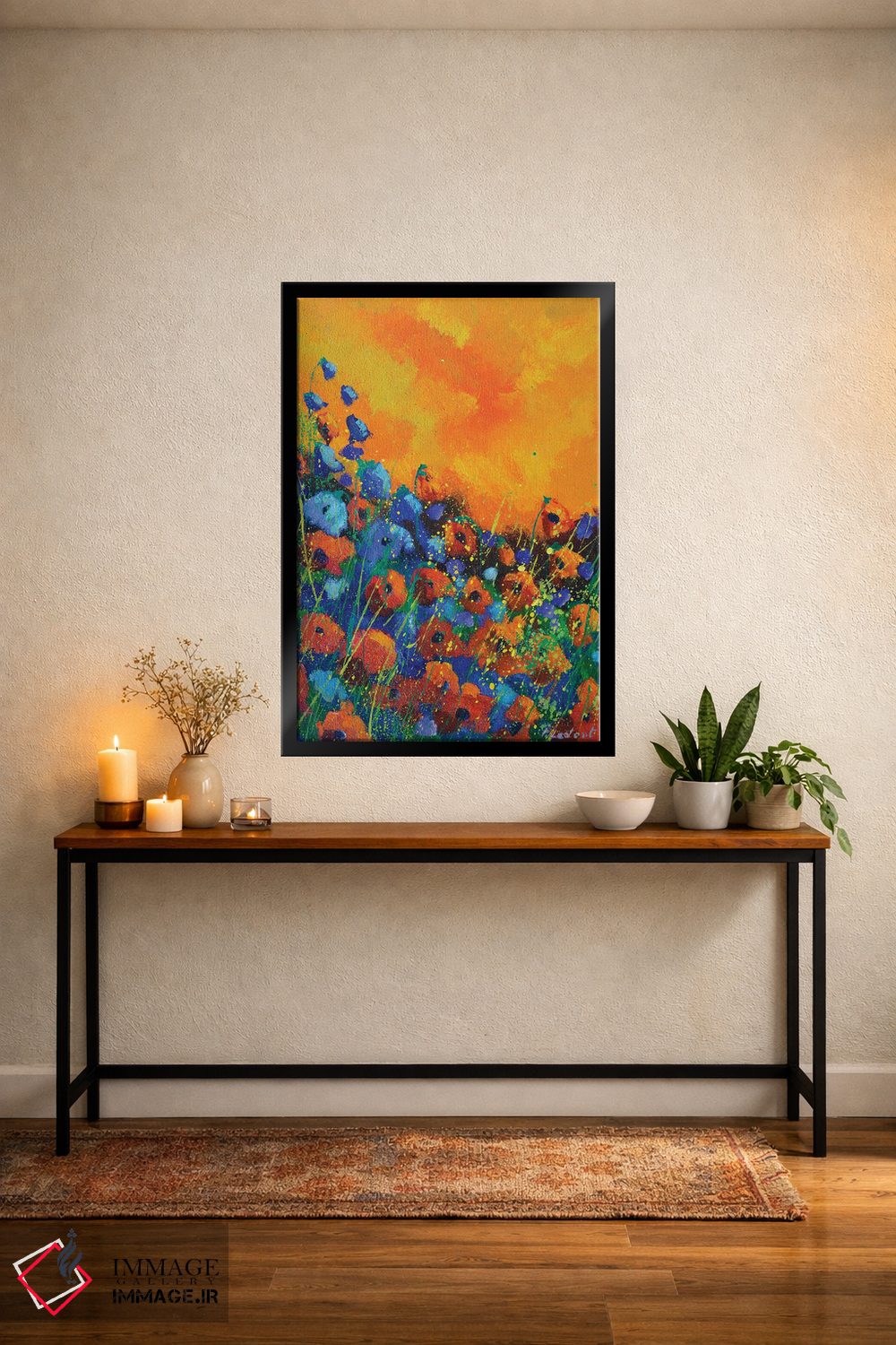 تابلو انتزاعی شقایق های نارنجی اثر پل لدنت - D5B