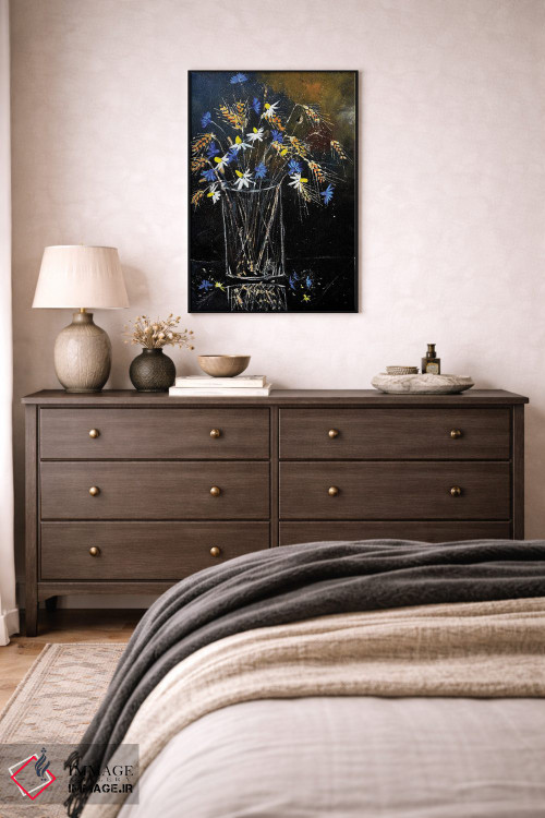 تابلو دکوراتیو طبیعت بی جان با گل های صحرایی اثر پل لدنت - D4B