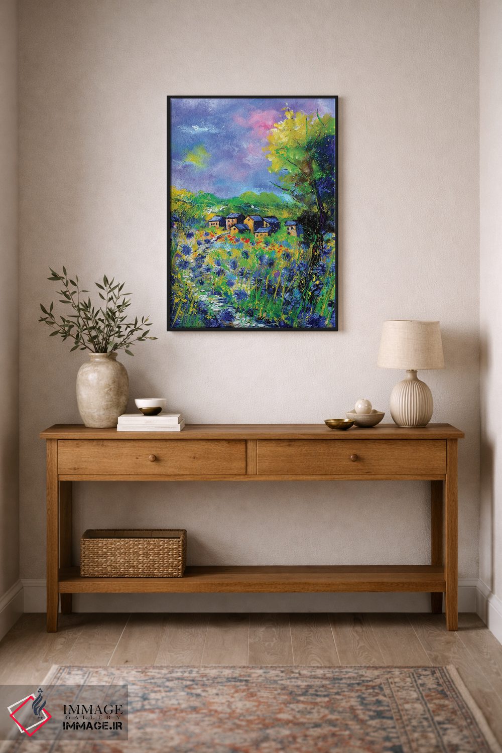 تابلو انتزاعی در میان گل های گندم نما اثر پل لدنت - D2B