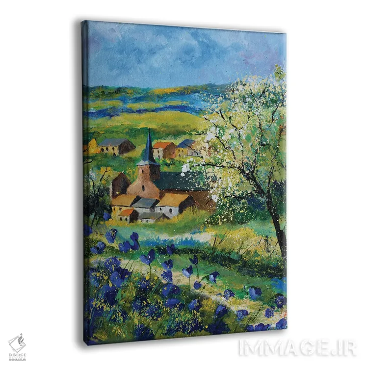 تابلو انتزاعی شقایق های آبی در ویتریوال اثر پل لدنت - نمای پرسپکتیو محصول