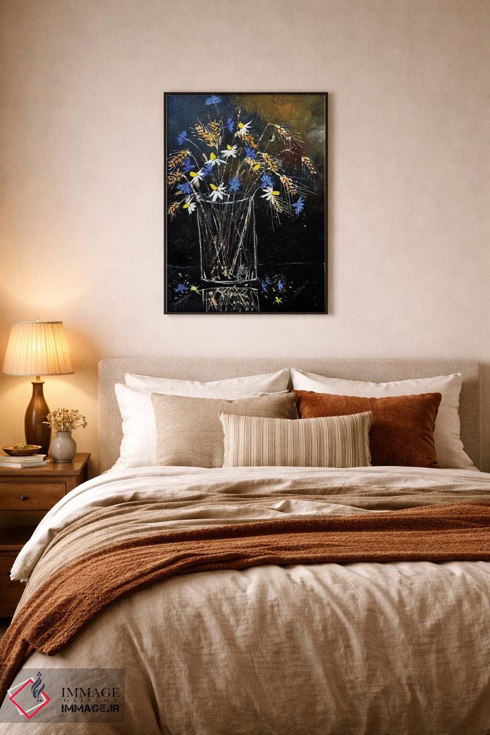 تابلو دکوراتیو طبیعت بی جان با گل های صحرایی اثر پل لدنت - D5B