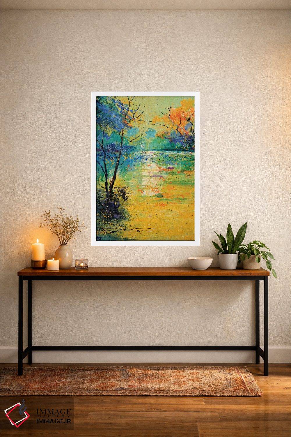 تابلو انتزاعی نور روی برکه اثر پل لدنت - D2W