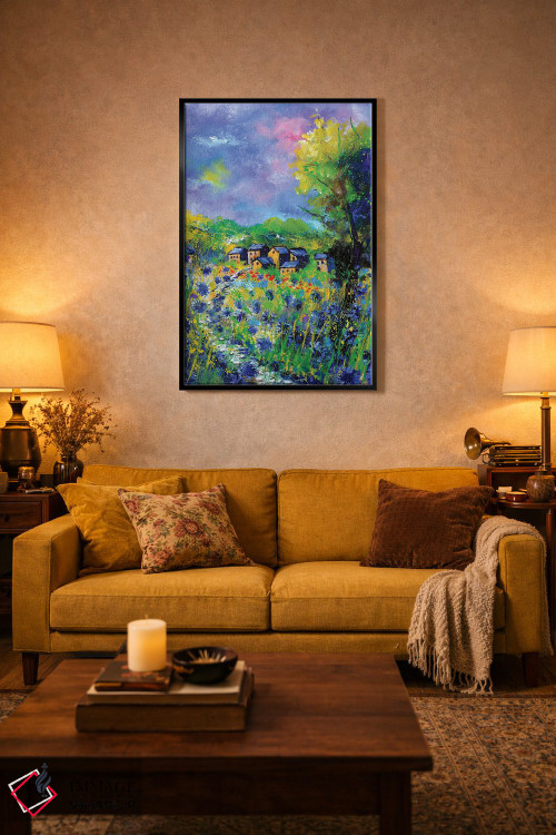 تابلو انتزاعی در میان گل های گندم نما اثر پل لدنت - D4B