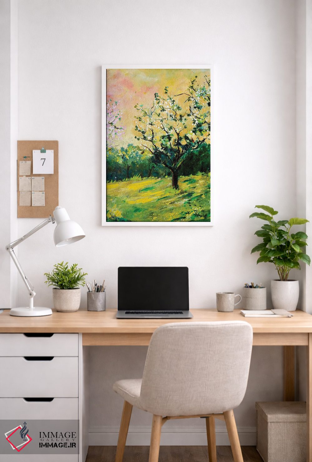 تابلو انتزاعی درخت سیب در بهار اثر پل لدنت - D4W