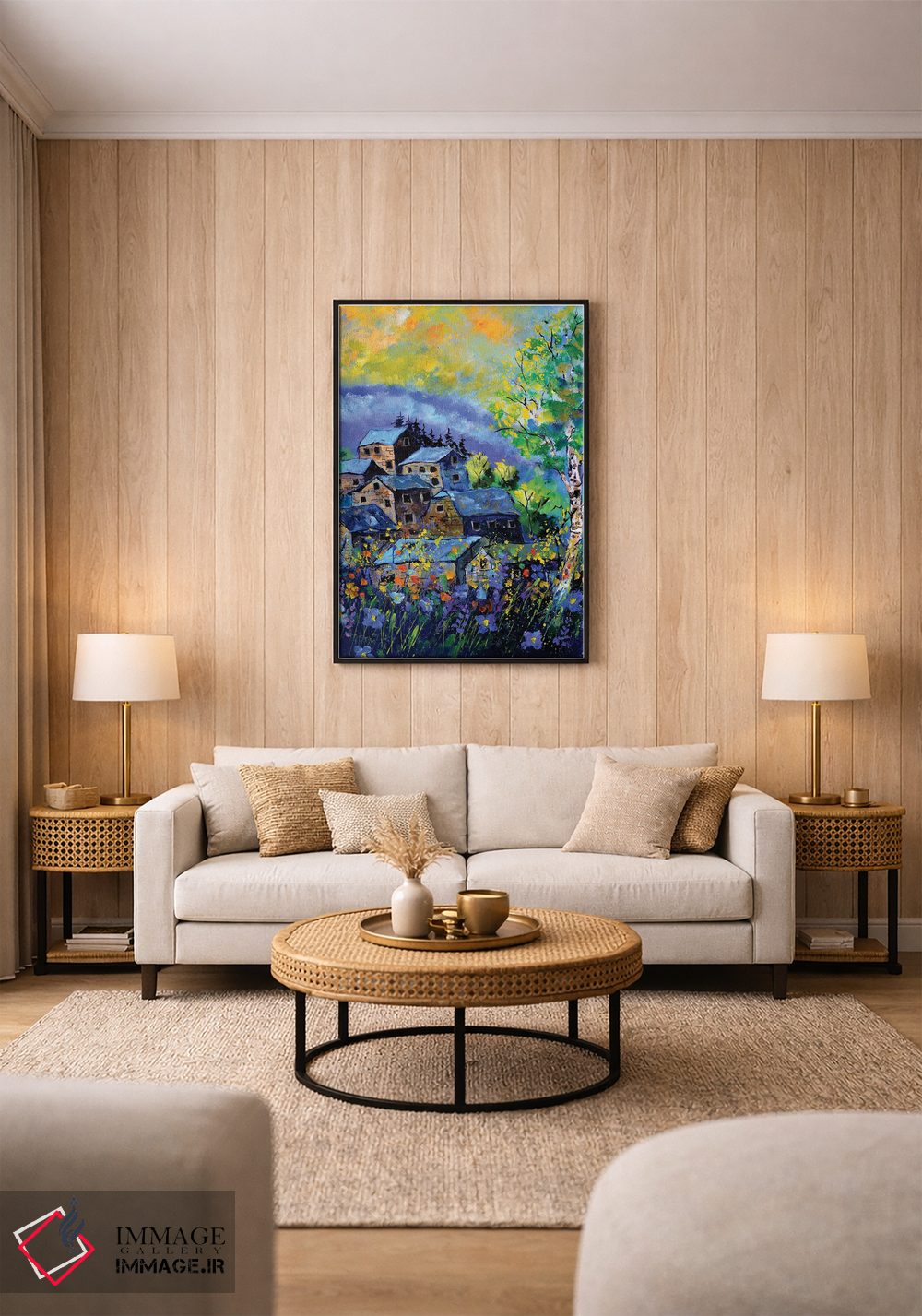 تابلو دکوراتیو چند خانه قدیمی در تابستان اثر پل لدنت - D1B