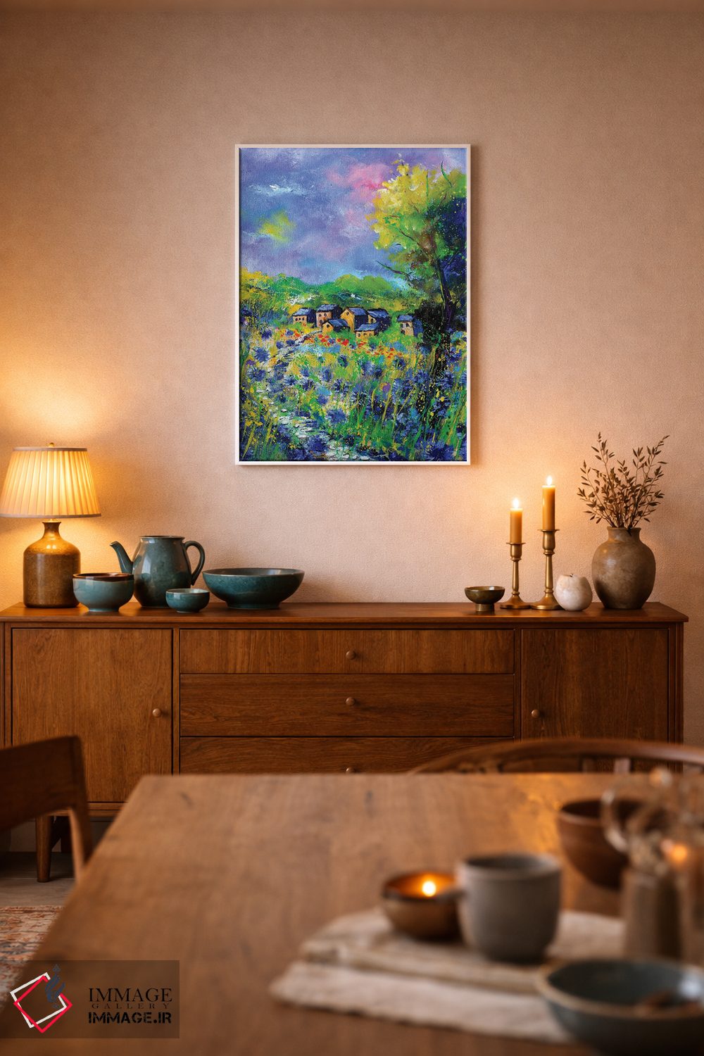 تابلو انتزاعی در میان گل های گندم نما اثر پل لدنت - D6W