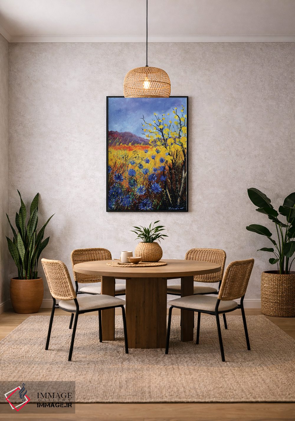 تابلو انتزاعی گل های گندم نما اثر پل لدنت - D3B