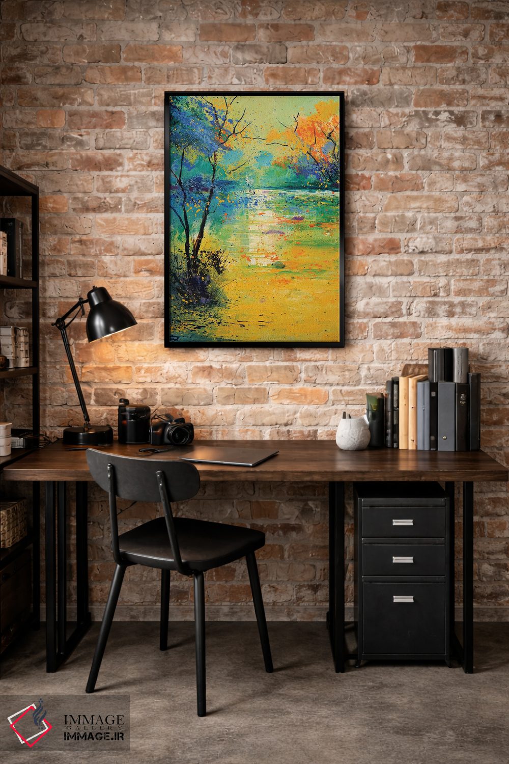 تابلو انتزاعی نور روی برکه اثر پل لدنت - D4B