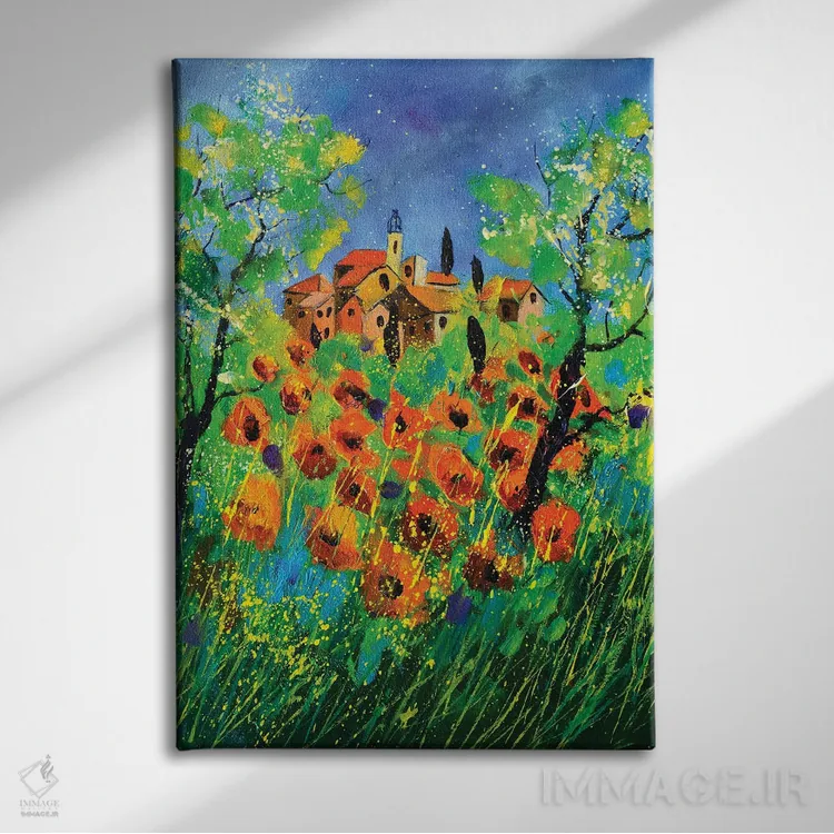 تابلو انتزاعی پروانس اثر پل لدنت - نمای روبهرو روی دیوار