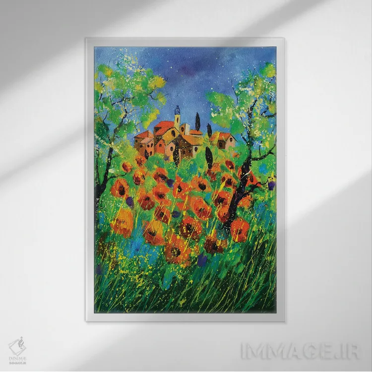 تابلو انتزاعی پروانس اثر پل لدنت - نمای قابدار سفید