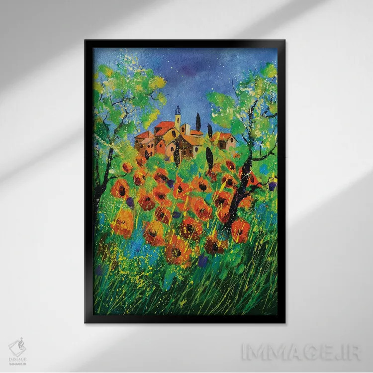 تابلو انتزاعی پروانس اثر پل لدنت - نمای قابدار مشکی