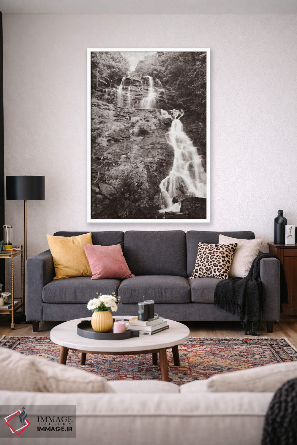 تابلو دکوراتیو آبشار آمایکالولا در جورجیا اثر لورا دی یانگ - D1W