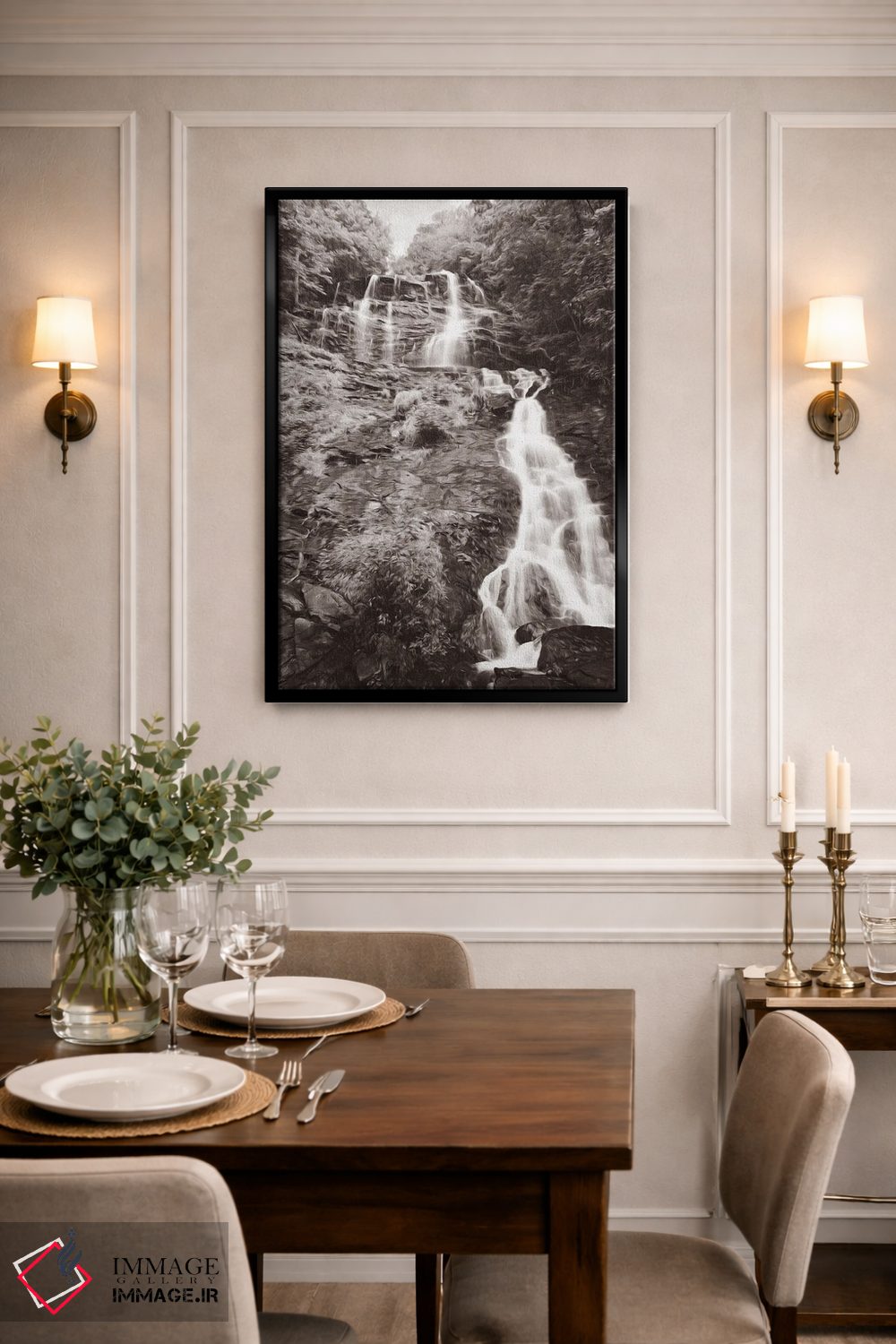 تابلو دکوراتیو آبشار آمایکالولا در جورجیا اثر لورا دی یانگ - D2B
