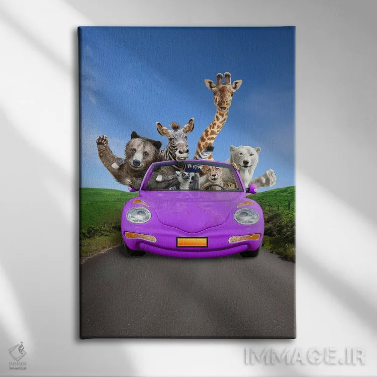 تابلو دکوراتیو سفر جاده ای هیجان انگیز اثر لوند روزر - نمای روبهرو روی دیوار