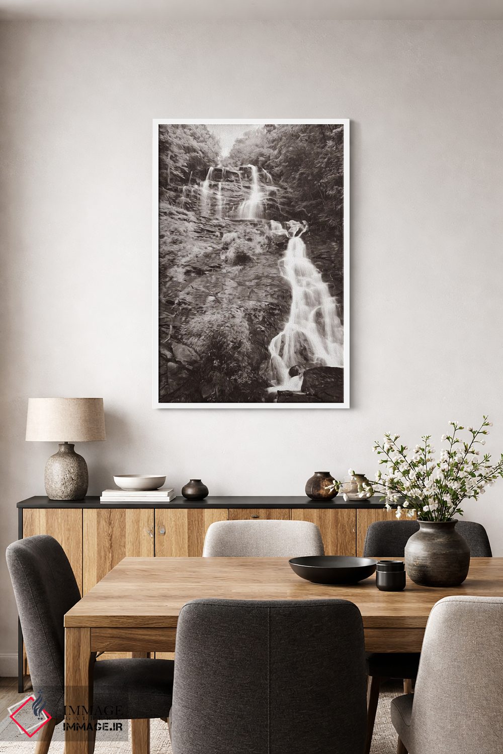 تابلو دکوراتیو آبشار آمایکالولا در جورجیا اثر لورا دی یانگ - D3W