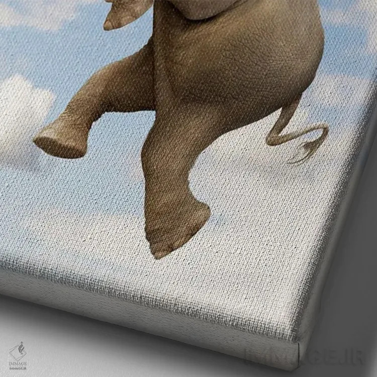 تابلو دکوراتیو سبکی باور نکردنی وجود اثر لوند روزر - نمای نزدیک بافت بوم