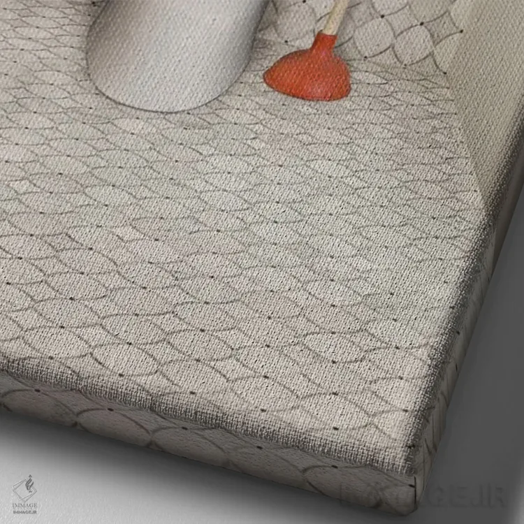 تابلو دکوراتیو توالت گرفته اثر لوند روزر - نمای نزدیک بافت بوم