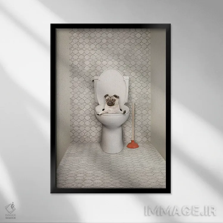 تابلو دکوراتیو توالت گرفته اثر لوند روزر - نمای قابدار مشکی