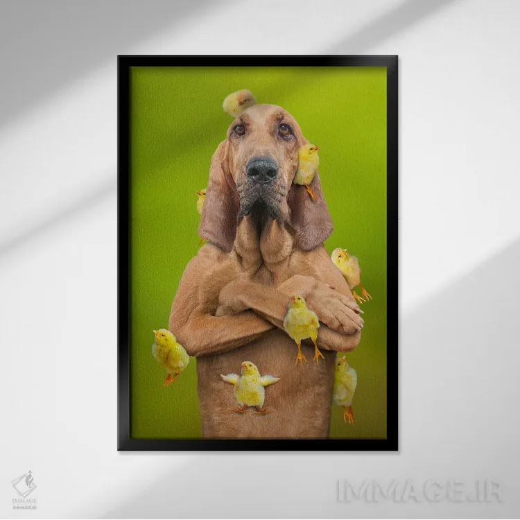 تابلو دکوراتیو جذاب برای جوجه ها اثر لوند روزر - نمای قابدار مشکی