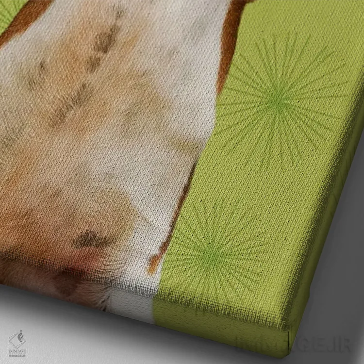 تابلو دکوراتیو خب که چی اثر لوند روزر - نمای نزدیک بافت بوم