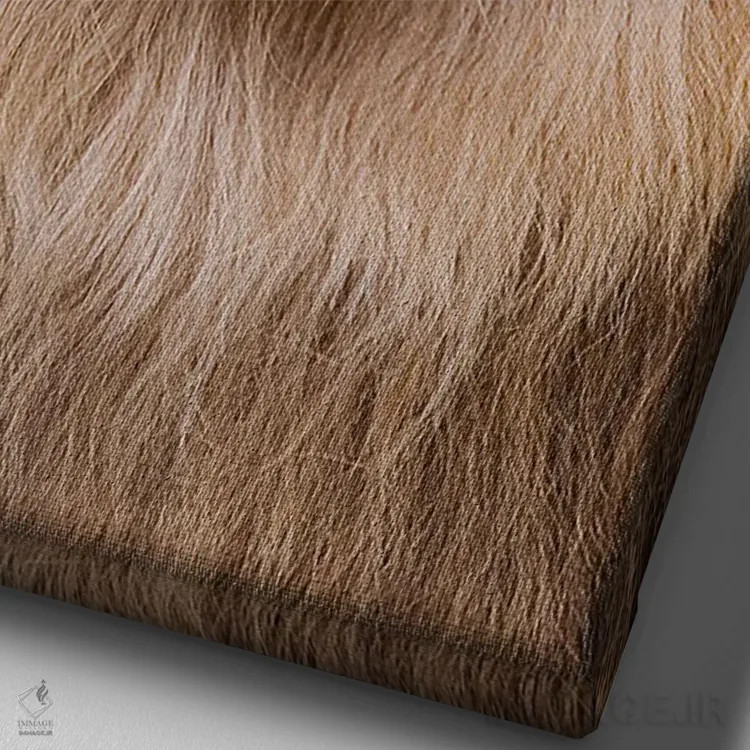 تابلو دکوراتیو شیر گرسنه اثر لوند روزر - نمای نزدیک بافت بوم