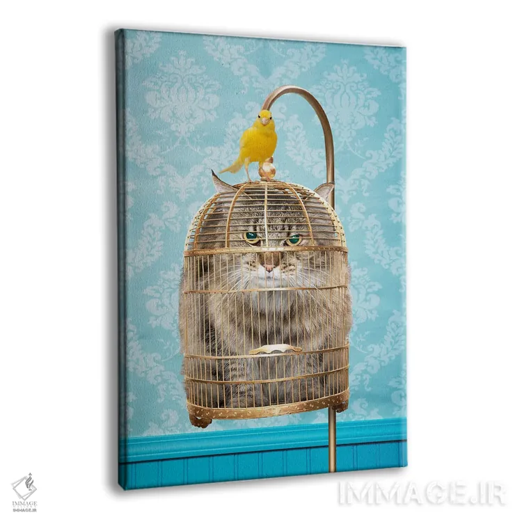 تابلو دکوراتیو گربه در قفس اثر لوند روزر - نمای پرسپکتیو محصول