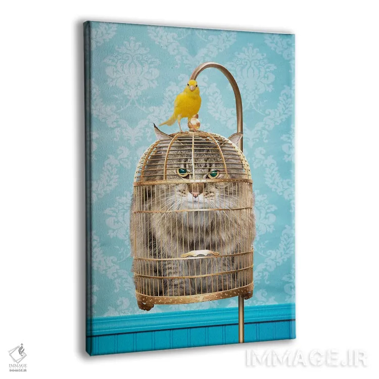 تابلو دکوراتیو گربه در قفس اثر لوند روزر - نمای پرسپکتیو محصول