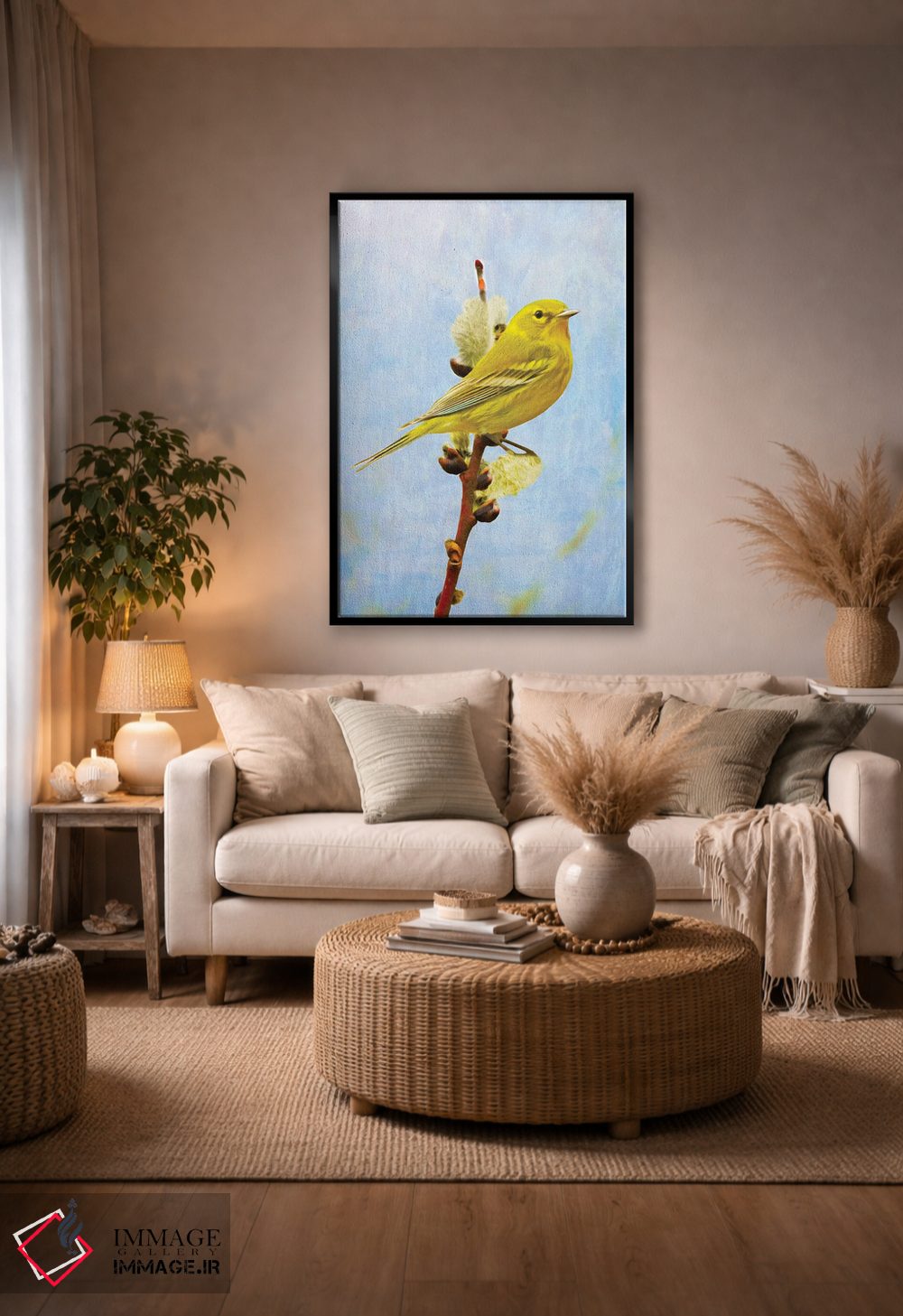 تابلو دکوراتیو سهره کاج بر شاخه بید اثر لورا دی یانگ - D4B