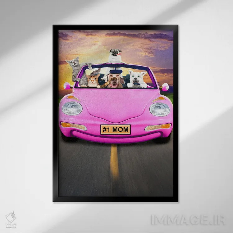 تابلو دکوراتیو بر جاده اثر لوند روزر - نمای قابدار مشکی