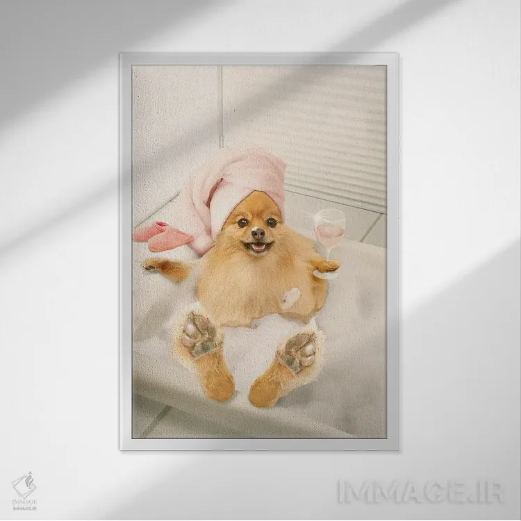 تابلو دکوراتیو حمام کف برای پامرانیان اثر لوند روزر - نمای قابدار سفید