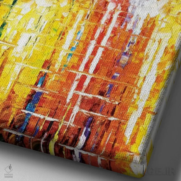 تابلو دکوراتیو برداشت از رنگ ها اثر لئونید آفرموف - نمای نزدیک بافت بوم