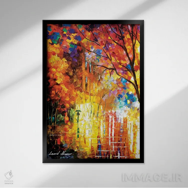 تابلو دکوراتیو برداشت از رنگ ها اثر لئونید آفرموف - نمای قابدار مشکی