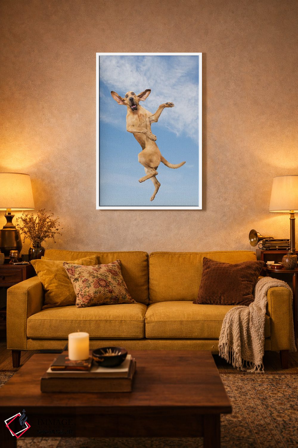تابلو دکوراتیو سگ پرنده اثر لوند روزر - D4W