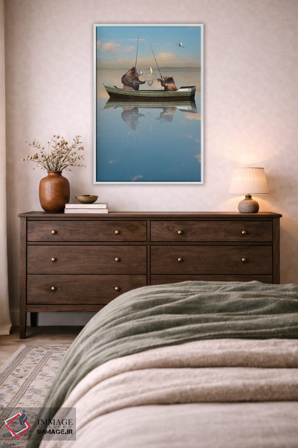 تابلو دکوراتیو خرس های ماهیگیر اثر لوند روزر - D1W