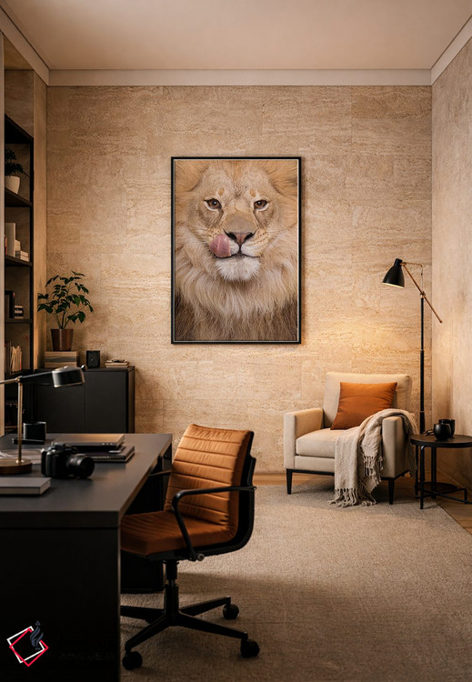 تابلو دکوراتیو شیر گرسنه اثر لوند روزر - D6B