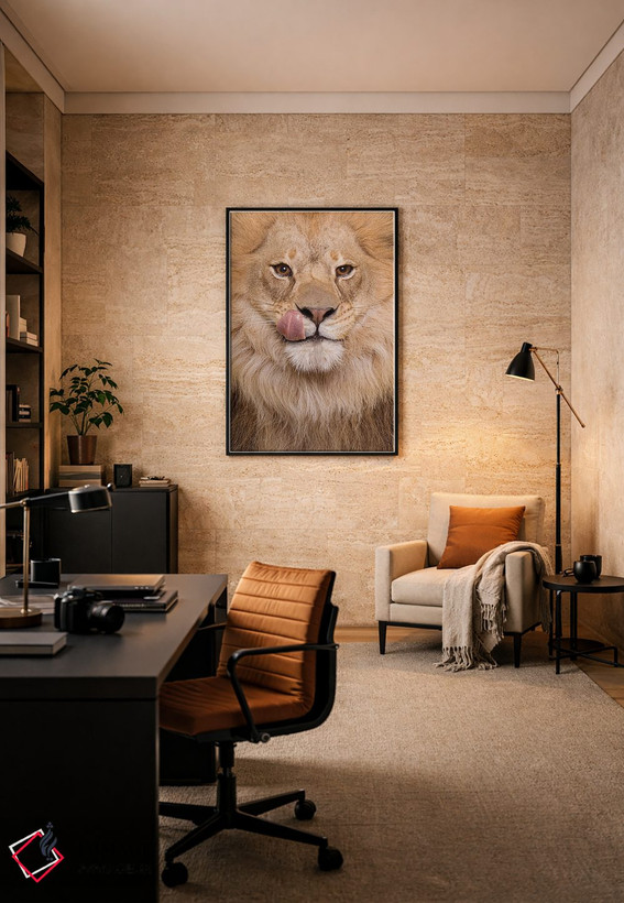 تابلو دکوراتیو شیر گرسنه اثر لوند روزر - D6B